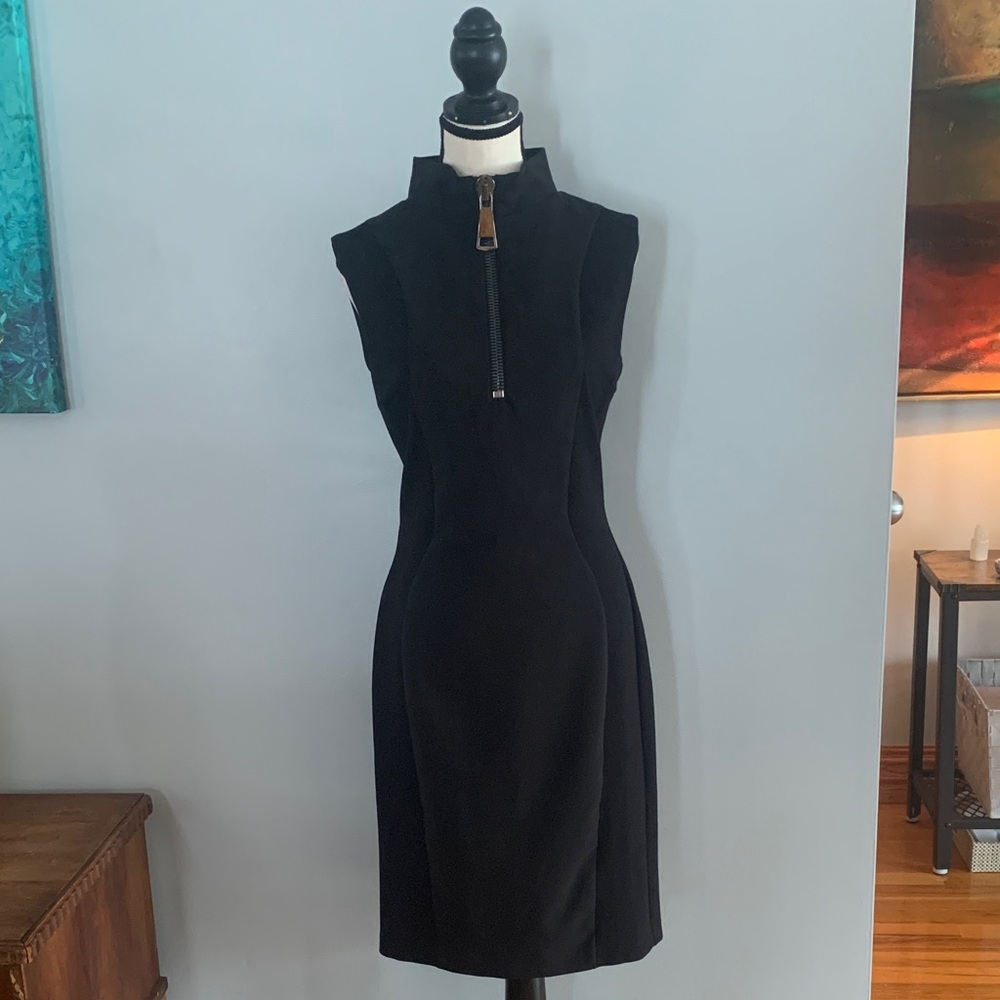 Sandro Ferrone, Chic Black Sleeveless Sheath Dress, IT 46